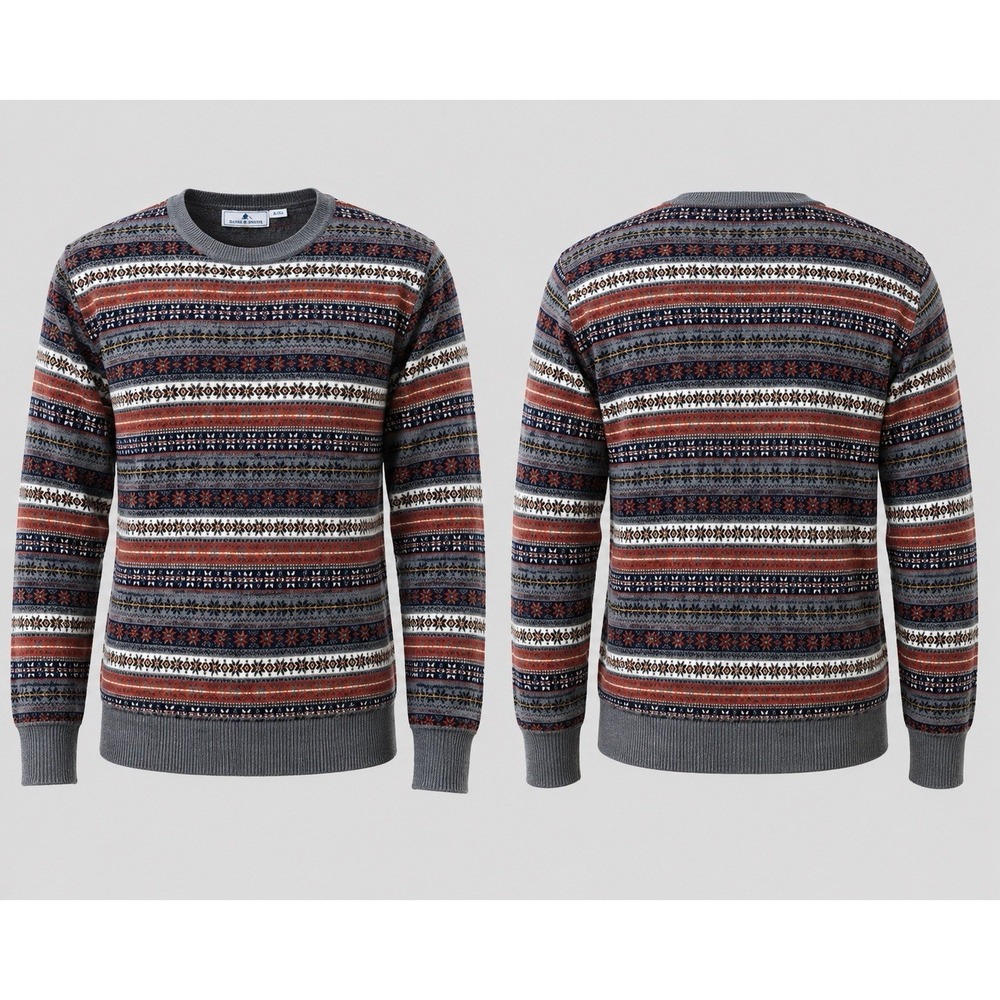 Southern Pines Sweater Mens XL Crew Neck Sweater  WINTER GEOMETRIC PRINT